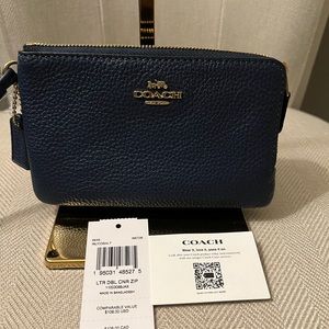 Coach Blue Leather Wallet with Sleek Design